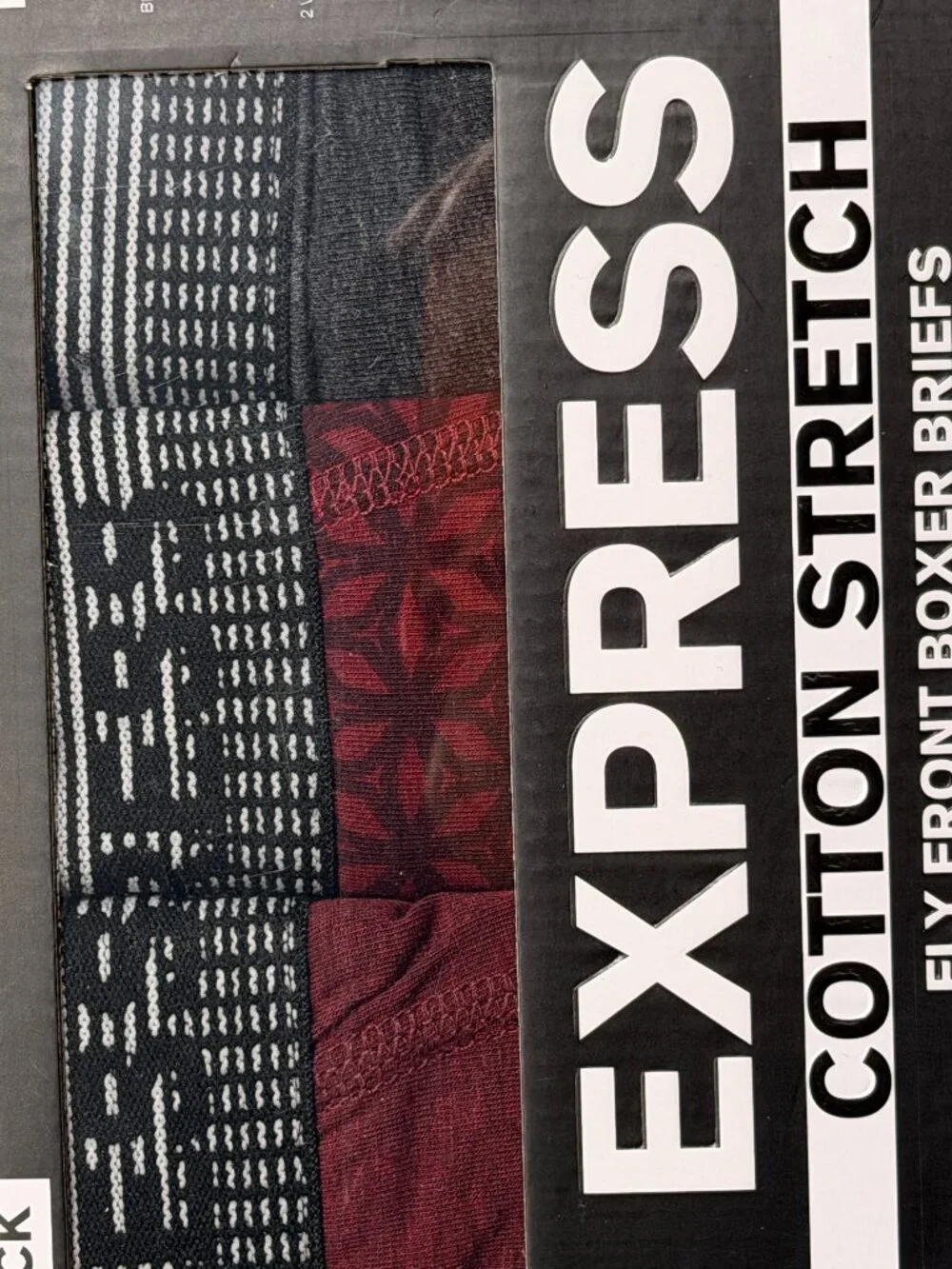 NWT Express Cotton Stretch Boxer Briefs - Large- Multi color  - 3 Pack